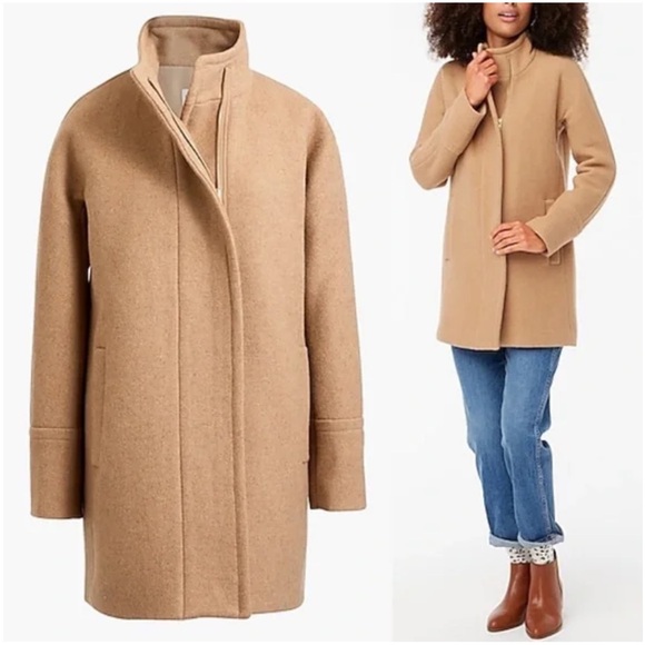 J. Crew City Coat Tan sz 4 - Picture 3 of 10